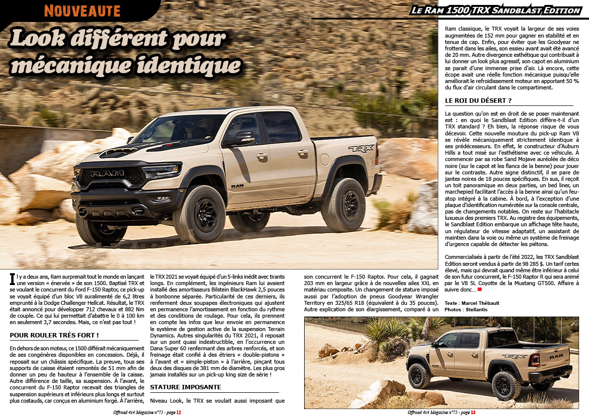 le Ram 1500 TRX Sandblast Edition