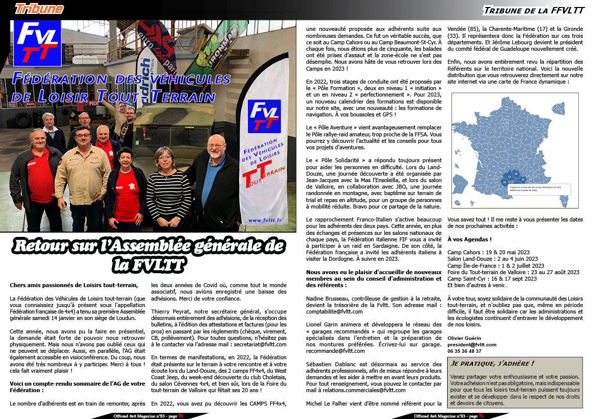 Tribune de la FFVLTT