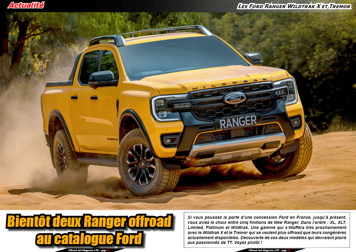 les Ford Ranger Wildtrak X et Tremor