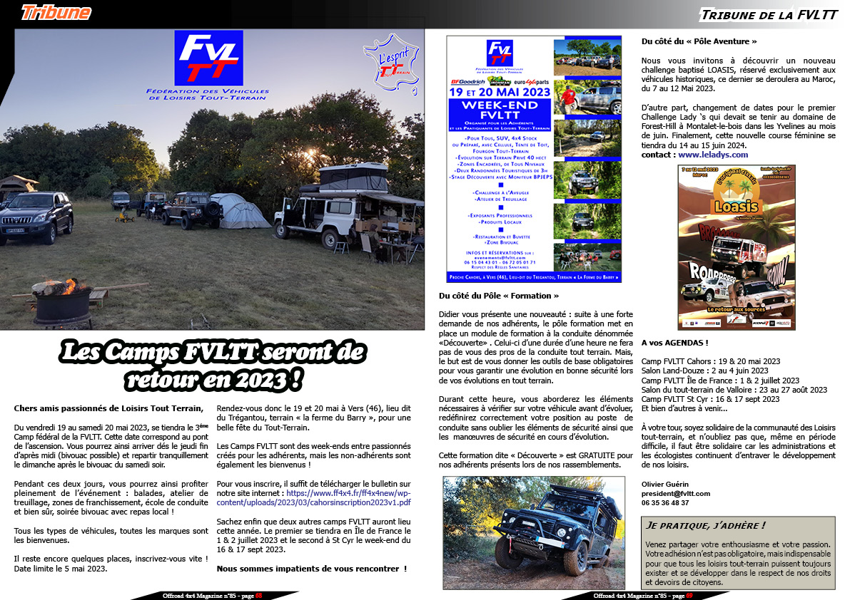 la Tribune de la FVLTT