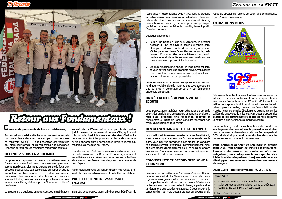 Tribune de la FVLTT