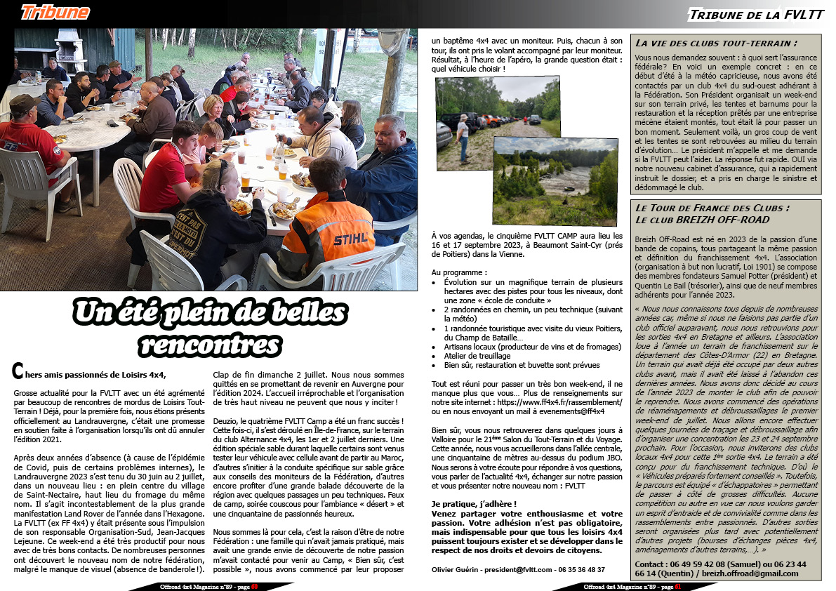 Tribune de la FVLTT