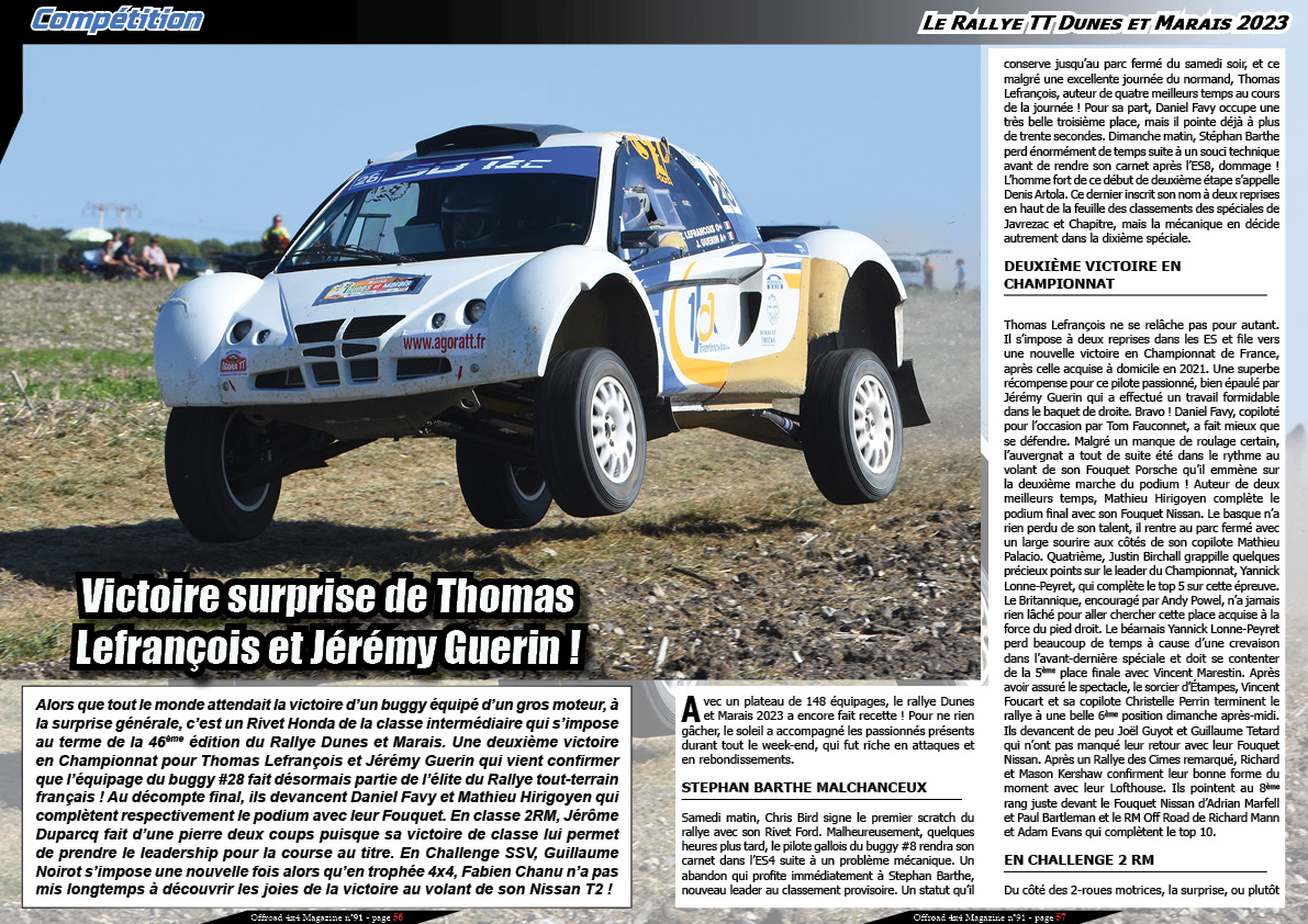Le Rallye TT Dunes et Marais 2023