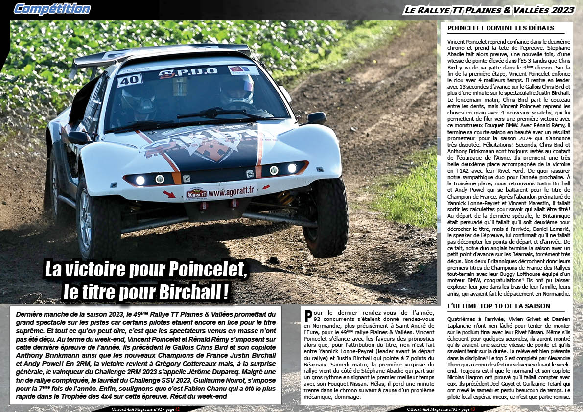 Rallye TT Plaines & VallÃ©esÂ 2023