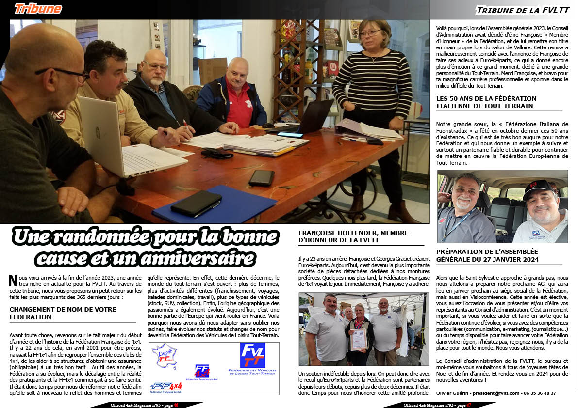 La tribune de la FVLTT - dÃ©cembre 2023