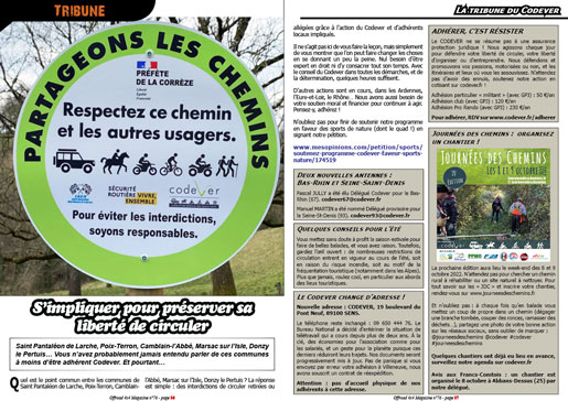 La tribune du Codever - juillet 2022
