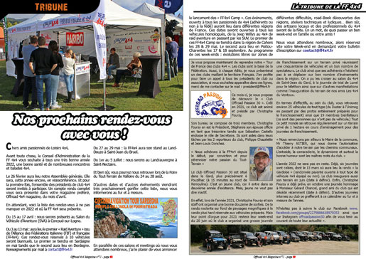 La tribune de la FF 4x4 - février 2022