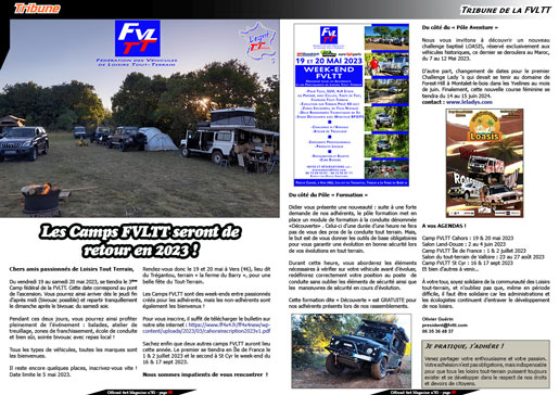 La tribune de la FVLTT - avril 2023