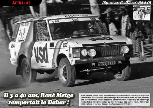 La victoire de René Metge au Dakar 81